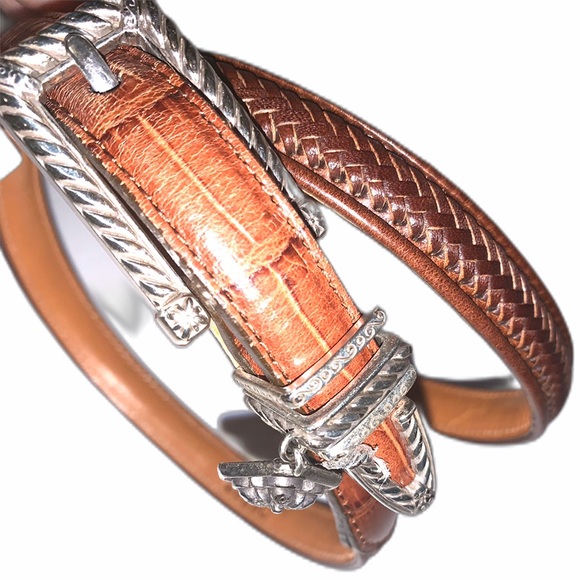 Brighton Braided Leather Belt ML 32 - Picture 3 of 4